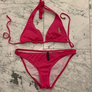 Got pink Polo halter bikini